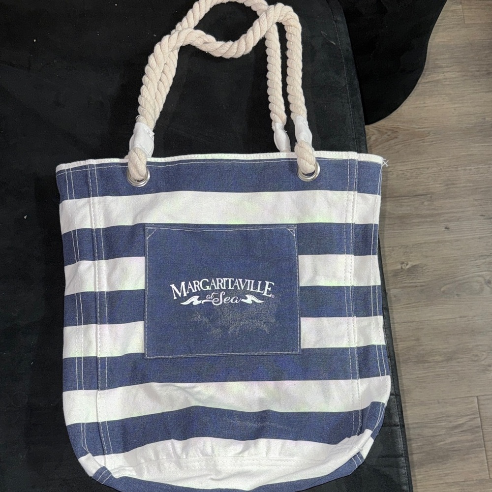 Margaritaville Nautical Blue and White Tote